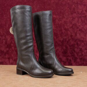 La Canadienne Women Bingo Brown Leather Waterproof Riding Slip Knee Boots sz 5